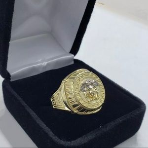 Real 10k Gold Men Ring Medusa Head Thick band Ring Size 7